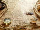 Stara, Mapa, Kompas, Sznur, Muszle