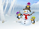 Zima, Bałwan, Pingwiny
