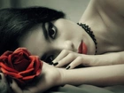 Kobieta, Róża, Gothic