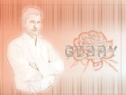 Gerard Butler,biała koszula, kwiatek