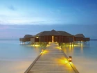 Malediwy, Molo, Morze, Hotelik