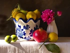 Kwiat, Cytryny, Granat, Porcelana