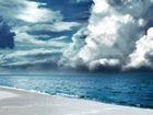 Chmury, Morze, Plaża