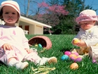 Dzieci, Trawa, Wielkanoc