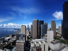 Panorama, Miasta, Seattle, Wieżowce