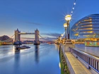 Panorama, Miasta, Światła, Most, Londyn