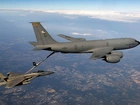 Transportowiec, Myśliwiec, F-16, Lot, KC-135 Stratotanker