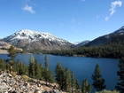 Jezioro, Drzewa, Góry, Yosemite, Kalifornia