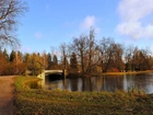Park, Rzeka, Most, Jesień