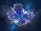 Niebieski, Kwiat, Grafika