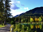 Jezioro, Góry, Drzewa, Banff, Kanada