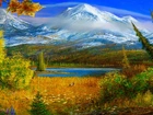 Góry, Jesienią, Obraz