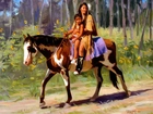 Obraz, Indianka, Koń