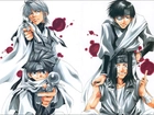 Saiyuki, ludzie, krew, pistolet