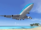 Boeing,747, Plaża, Niebo