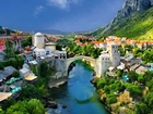 Rzeka, Most, Miasteczko, Mostar, Bośnia i Hercegowina