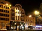 Ulica, Nocą, Poznań, Budynki, Centrum