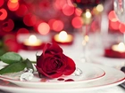 Walentynki, Róża, Romantyczna, Kolacja