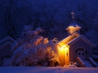 Kościółek, Światło, Zima