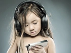 Mała, Dziewczynka, Słuchawki, Muzyka