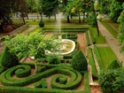Ogród, Botaniczny, Ozdobny, Żywopłot, Fontanna