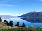 Jezioro, Drzewa, Góry, Hawea, Nowa Zelandia