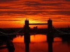Zachód, Słońca, Most, Londyn