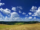 Farmy, Pola, Chmury, Panorama
