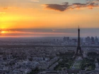 Paryż, Wieża, Eiffla, Zachód, Słońca