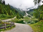 Droga, Jeziorko, Góry, Alpy, Austria
