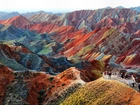 Kolorowe, Góry, Zhangye Danxia, Chiny