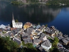 Jezioro, Domy, Hallstatt, Austria
