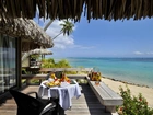 Hotelowy, Taras, Śniadanie, Plaża, Ocean, Tahiti
