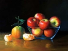 Obraz, Jabłka, Pomarańcze