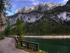 Góry, Droga, Jezioro Gosau, Austria