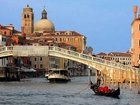 Most, Kanał, Gondole, Kościół, Budynki, Wenecja
