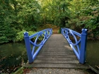 Drewniany, Niebieski, Most, Rzeka, Park