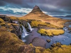 Wodospad, Góra, Jezioro, Islandia