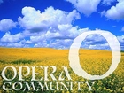 Opera, chmury, niebo, pole, rzepak