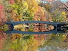 Jesień, Central, Park, Rzeka, Most