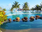 Tropiki, Malediwy, Morze, Wyspa, Plaża, Kurort, Basen, Palmy