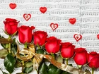Czerwone, Róże, Serduszka, Nuty, Walentynki