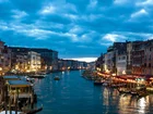 Wenecja, Domy, Kanał, Gondole, Motorówki