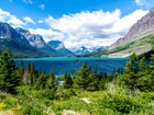 Góry, Jezioro, St.Mary, Narodowy, Park, Glacier, Montana