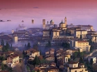 Włochy, Bergamo, Miasto, Chmury