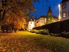 Oświetlony, Zamek Berleburg, Jesień, Niemcy