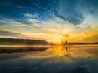 Jezioro, Wschód słońca