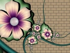 Mur, Kwiaty, Grafika, 3D