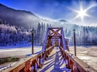 Most, Rzeka, Zima, Wschód Słońca