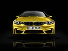Złote, BMW M4, przód, lampy, ringi